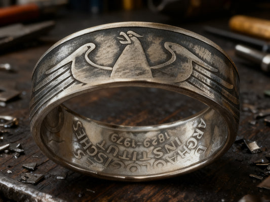 1979 German 5 Mark Silver Coin Ring – Adjustable Open Design | One Size Fits Most