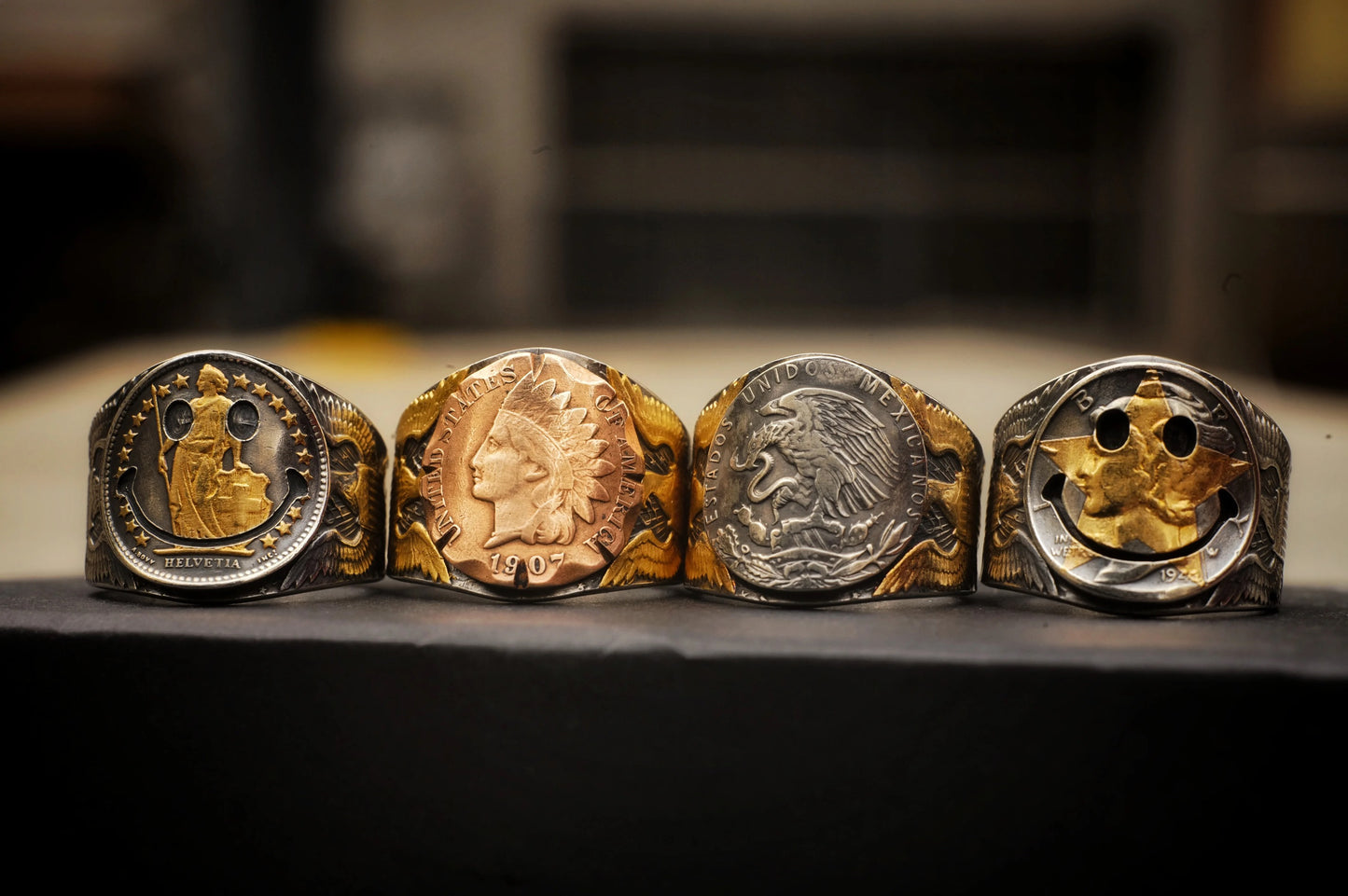 JFK Half Dollar Coin Ring Collection