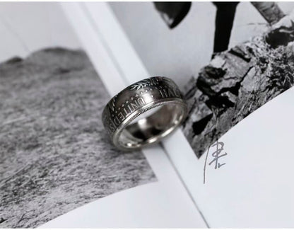 JFK Half Dollar Silver Coin Ring – Adjustable Open Design | One Size Fits Most