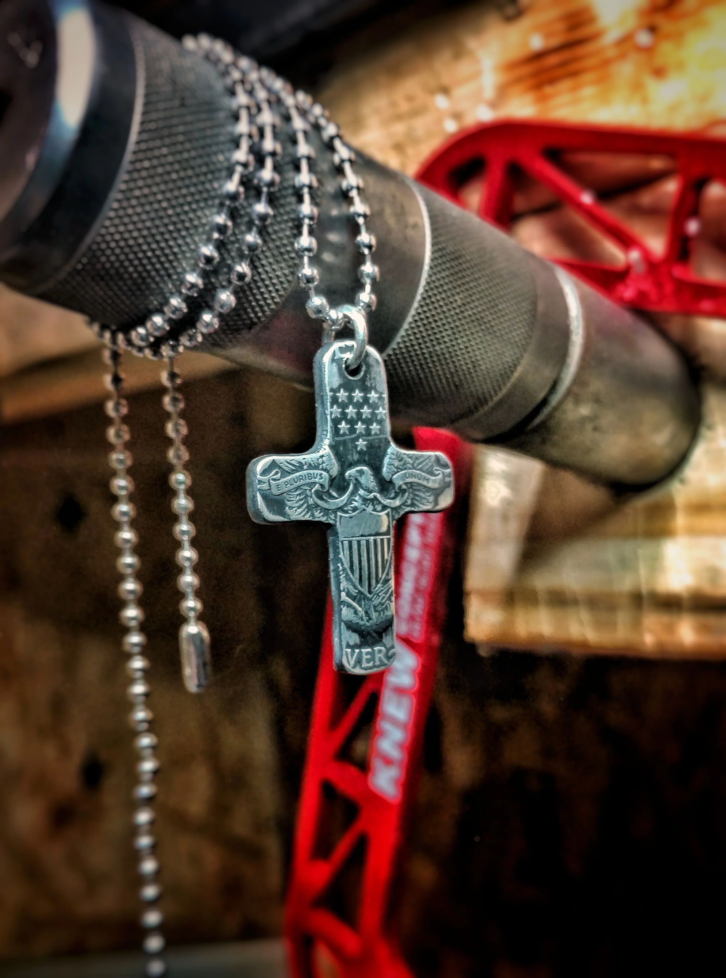 American Silver Eagle Cross Necklace (Chain included)