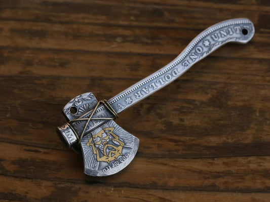 Morgan Silver Dollar Tomahawk Necklace