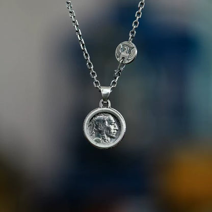 American Buffalo Silver Coin Necklace