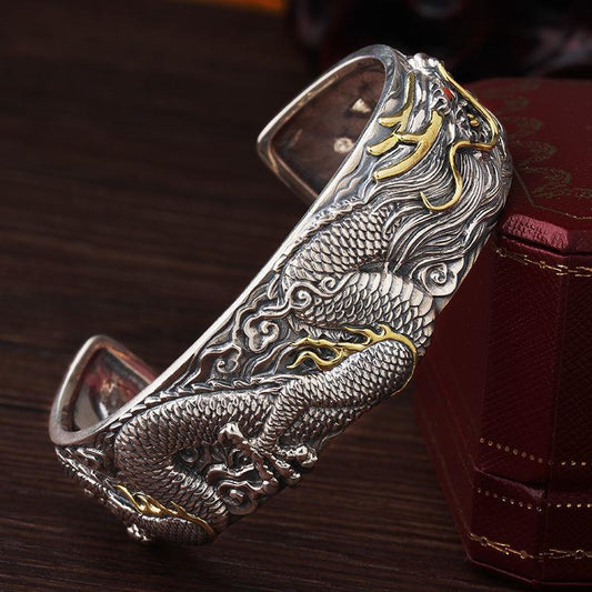 Mongolia Jewelry - Oriental Dragon Pattern Bangle