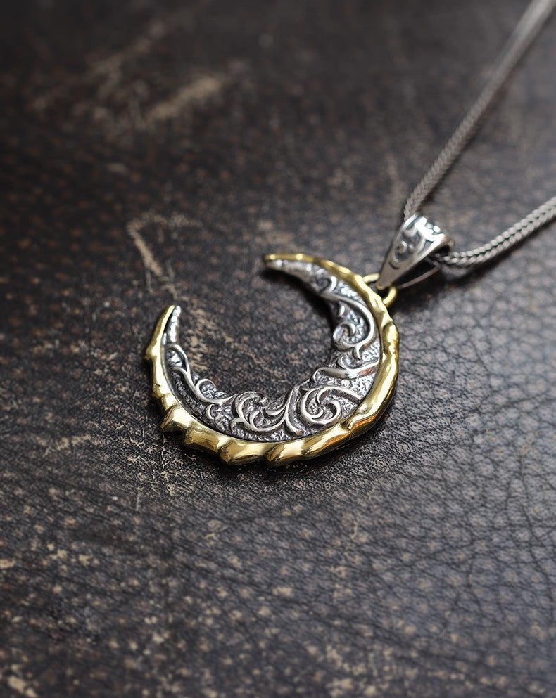 Mongolia Jewelry -  Crescent Moon Necklace