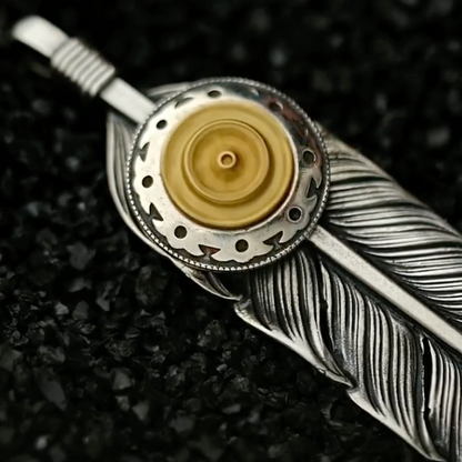 Feather Spirit Necklace,Handcrafted Soul with a Spinning Touch