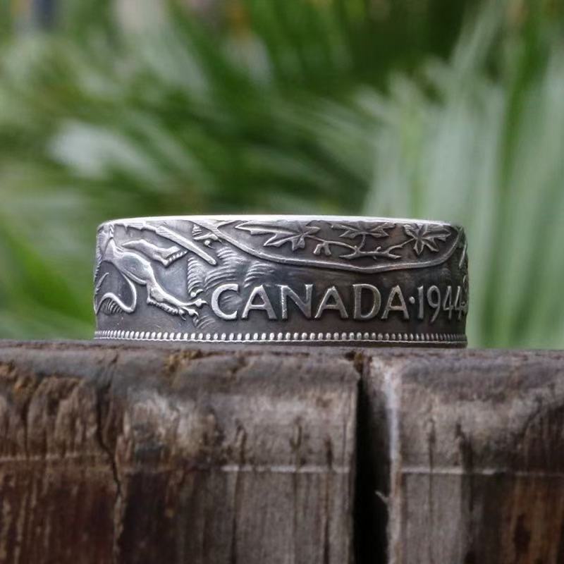 King George VI Canadian Silver Coin Ring – Adjustable Open Design | One Size Fits Most