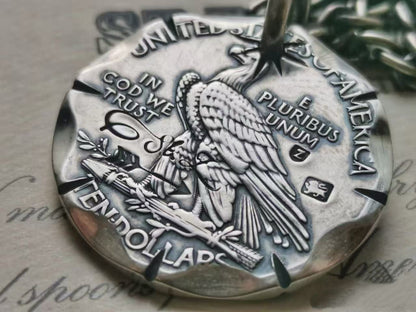 Statue of Liberty Indian Head Ten Dollar Necklace (Chain included)