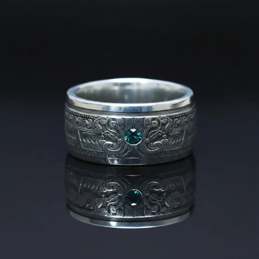 Central American Civilizations Coin Ring — Olmec, Maya & Aztec Tribute