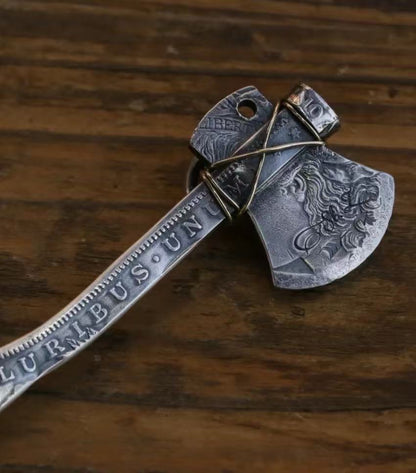 Morgan Silver Dollar Tomahawk Necklace