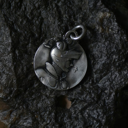 French Joan of Arc Medal Necklace