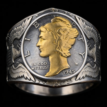 Mercury Dime Silver Ring – Adjustable Open Design | One Size Fits Most