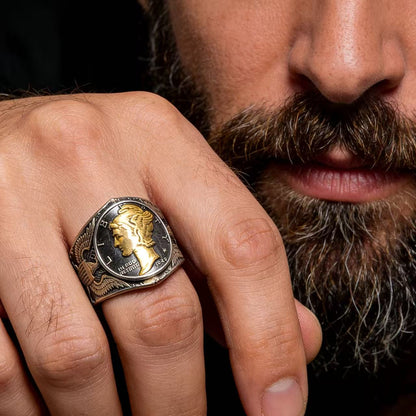 Mercury Dime Silver Ring – Adjustable Open Design | One Size Fits Most