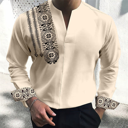 Mongolian Clothing - V-neck men's shirt