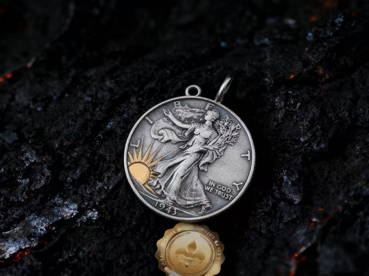 Walking Liberty Silver Coin Necklace (Chain included)