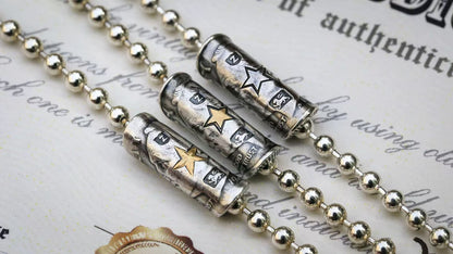 Roosevelt Dime Silver Coin Bead Necklace