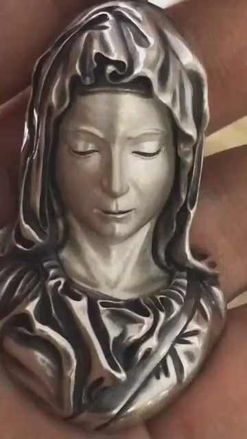 Mongolia Jewelry - Virgin Mary/Jesus Pendant