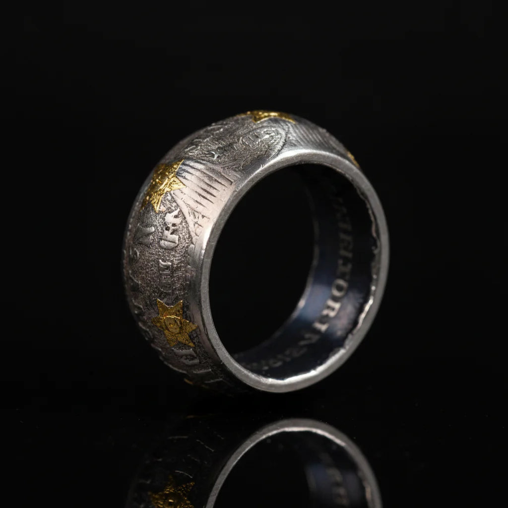 Morgan Silver Star Coin Ring