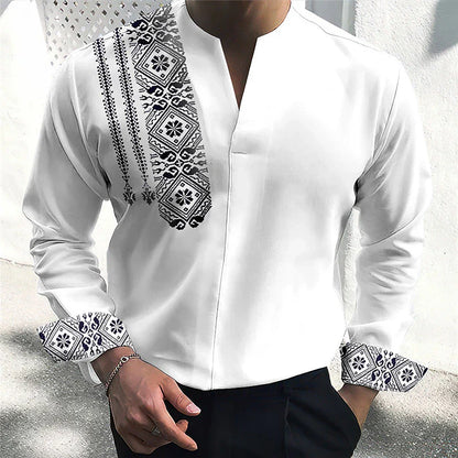 Mongolian Clothing - V-neck men's shirt