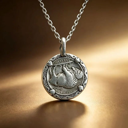 Winged Mercury /Indian Buffalo Nickel Vintage Coin Pendant